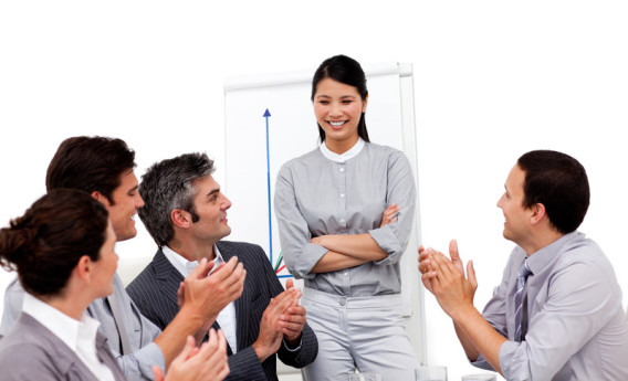 Applauding a teammate