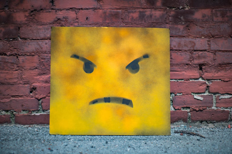 Angry face sign